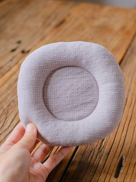 Donut Hand-Embroidered Fabric Coaster pink