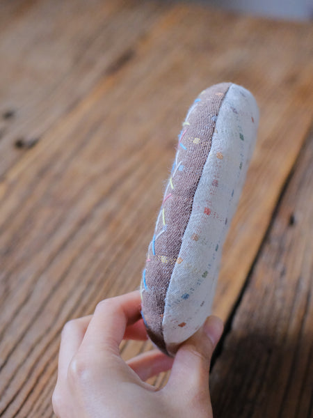 Donut Hand-Embroidered Fabric Coaster chocolate