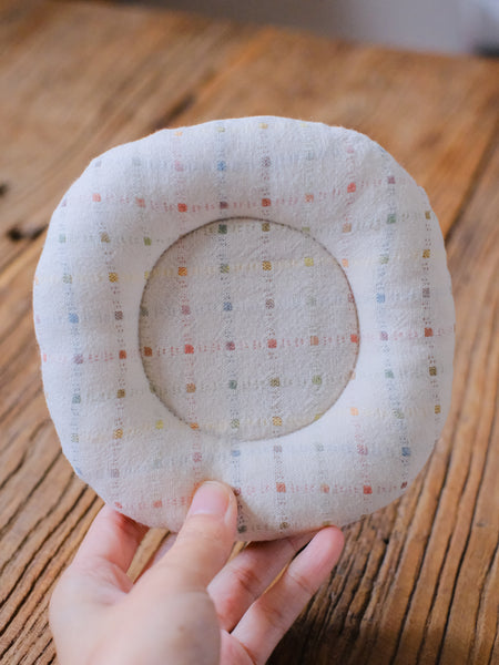 Donut Hand-Embroidered Fabric Coaster chocolate