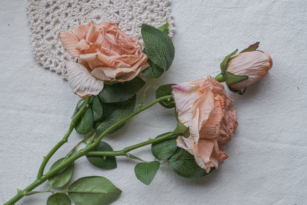 Artificial floral Roses in three