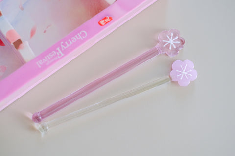 Soda-lime glass stir stick Cherry blossoms(140mm)