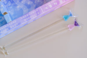 Soda-lime glass stir stick Mermaid (purple+blue)180mm