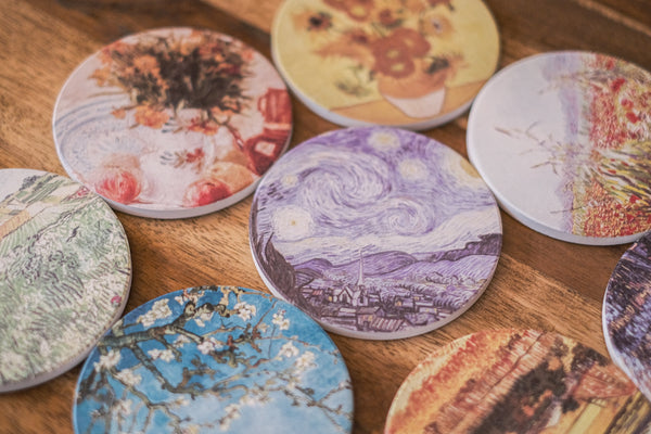 Ceramic Coasters with a touch of oil paint