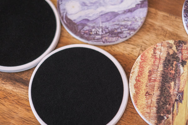 Ceramic Coasters with a touch of oil paint