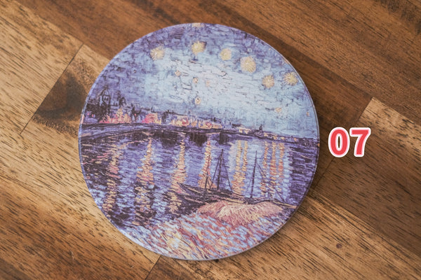 Ceramic Coasters with a touch of oil paint