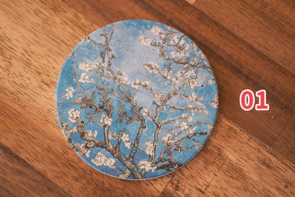 Ceramic Coasters with a touch of oil paint