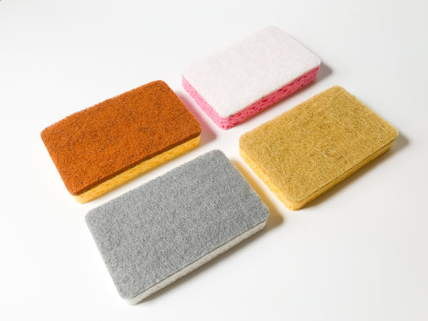 Natural fibre dish scrub <pack of 4>