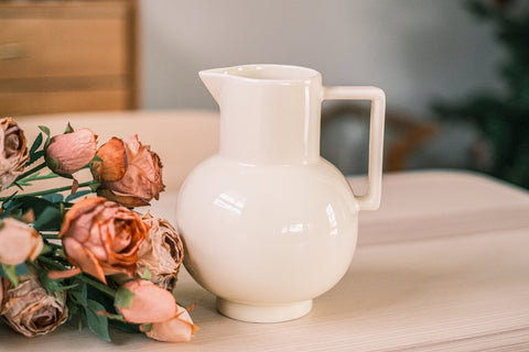 Simple porcelain jug in white