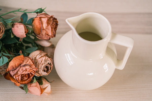 Simple porcelain jug in white