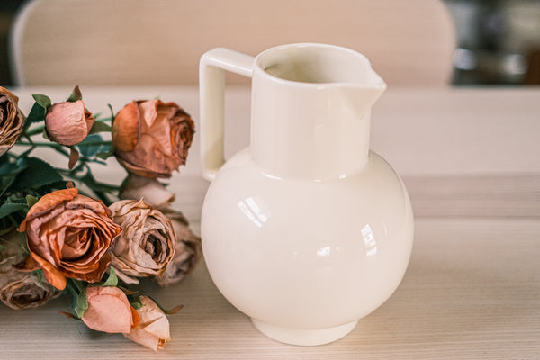 Simple porcelain jug in white