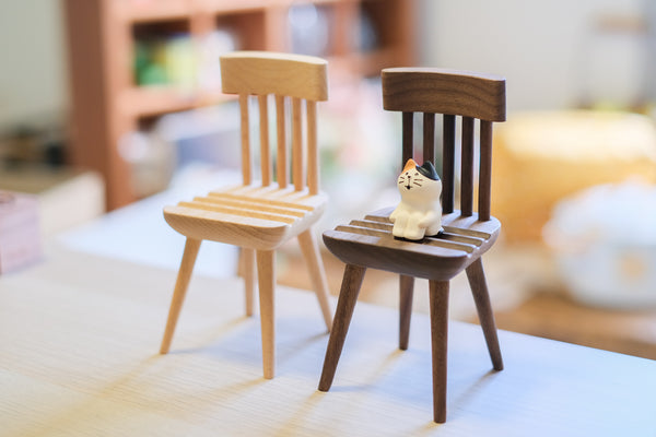 Dark walnut chair phone/tablet holder