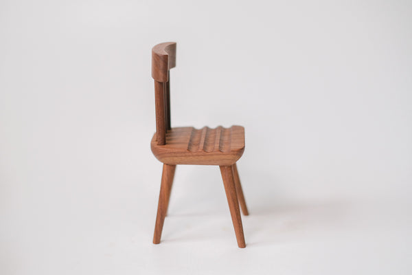 Dark walnut chair phone/tablet holder