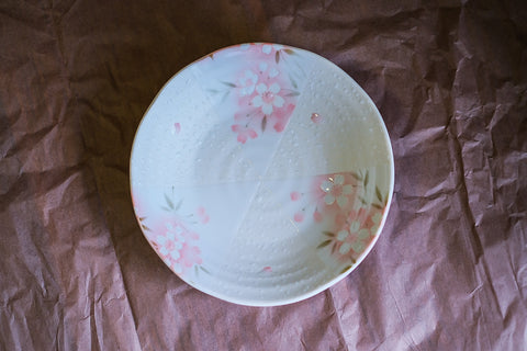 Sakura silhouettes deep plate in small